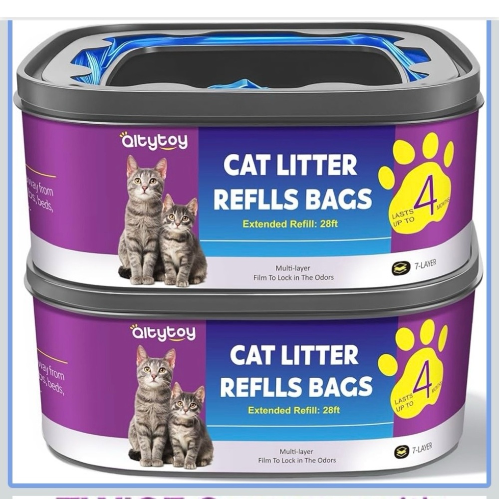 2 pack Cat Litter‎ Refill Bags - Extended 28ft
